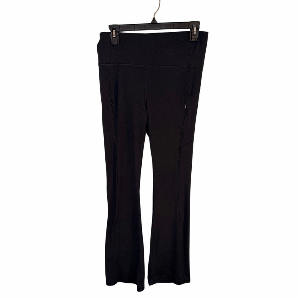 Laundry by Shelli Segal Women’s L Black Bootcut Yoga Pants Zipper Pockets